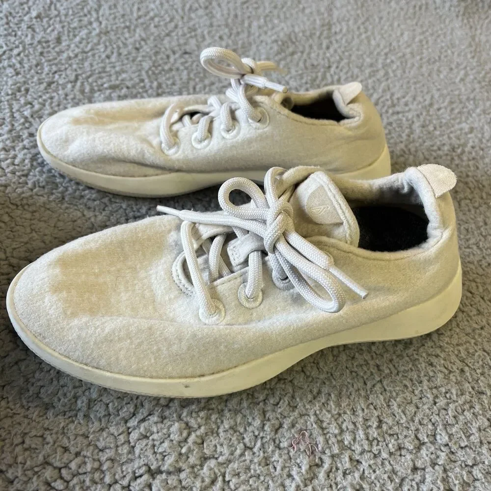 ALLBIRDS Sneakers Womens 6 White Merino Wool Runners Low Athletic 0320NV1